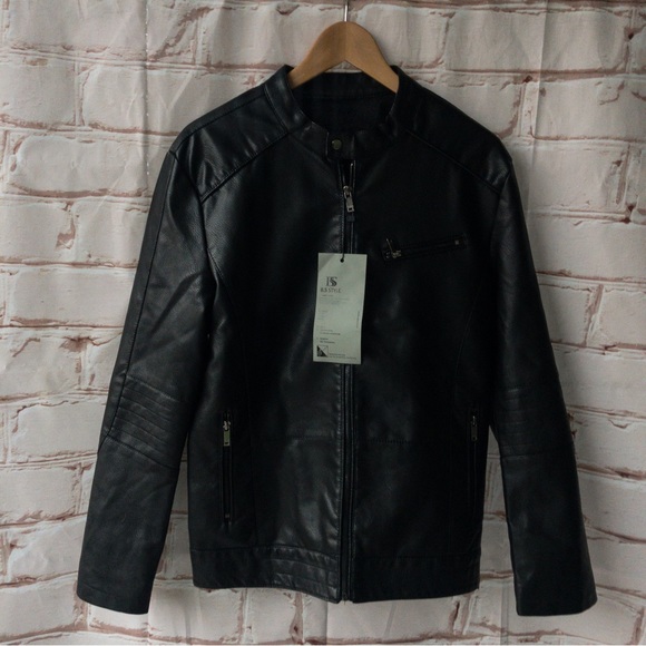 MOTO JACKET - B.S. Style Unisex Faux Leather - Picture 1 of 14